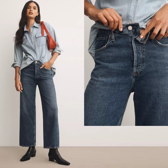 AGOLDE Ren High Rise Wide Leg In Control Jeans Size 27 - Picture 2 of 11